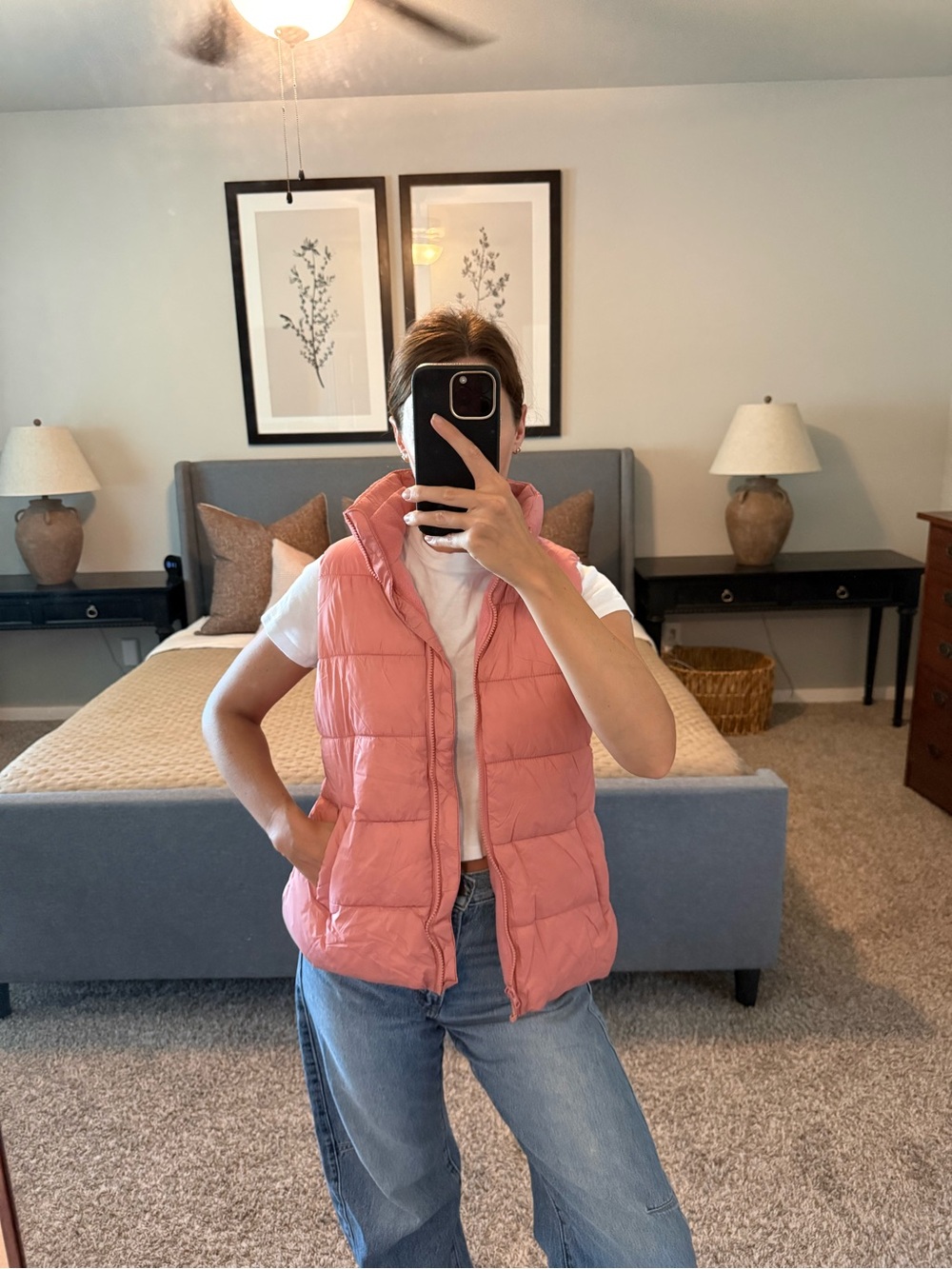 Pink Quilted Puffer Vest